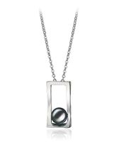 Athena Black 7-8mm AA Quality Freshwater White Bronze Cultured Pearl Pendant for Women