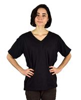 Shoulder Surgery Recovery & Rehab Shirt with Stick On Fasteners - V Neck Black