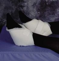 Heel Protector - White, Covers the heel extending from ankle to mid instep. One hook & loop strap closure. Sold in pairs.