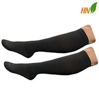 HealthyNees Closed Toe Extra Big Wide Calf Shin Plus Size 20-30 mmHg Compression Grade Leg Length Swelling Circulation Women Men Socks (Black, Big Calf 3XL)