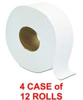 Jumbo JRT Ultra Bath Tissue, DDI-5206, 2-Ply, White, 9 in Diameter (Case of 12 Rolls) (4 pack 9 in Diameter)