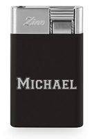 Personalized Zino ZM Jetflame Cigar Lighter - Black with Free Engraving (Text)