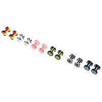 6 Pairs Acrylic Ear Flesh Tunnels Tapers Expanders Stretchers O-Ring Plug Best For gift Womans Jewerly Trendy Creative Elegant Casual Beautiful | Size - 5mm