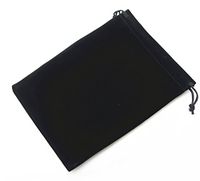 Pack of 5 Velvet Gift Bags Drawstring Jewelry Pouches Candy Bags Wedding Favors (16" x 12", Black)