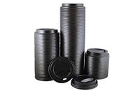 HeloGreen Eco-Friendly Recyclable (10,12,16, 20 Ounce Black Dome Coffee Lid) Fits 10,12,16, 20 oz Paper Hot Cups - Black (100 count)