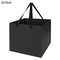 10 Pack Luxury Large Paper Gift Bag with Handle Paper Party Bag Carrier Bag with Ribbon Bow for Wedding Birthday Party Christmas Celebration Firm Recycled Shopping Paper Bag Blue (8x8x7 inch)
