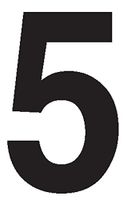 Labelmaster NUMBER5R"Number 5" Labels, 3 1/2", Clear Vinyl (Pack of 50)