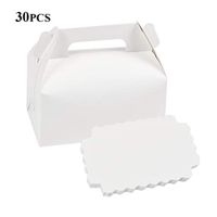 YOTINO 30 Pack Paper Treat Boxes, Gable Favor Boxes for Arts & Crafts Candy Goodie Bags, Picnic Snacks, Birthday Party Event Gift, Baby Shower, Weddings(White, 6.25" x 3 1/2" x 3.25")