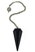 1.5 in. Black Tourmaline Multifaceted Dowsing Pendulum. Good for Reiki and Crystal Healing (1.5 in. or Larger)