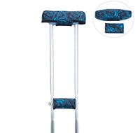 Crutch Pads Underarm Pad for Crutch with Crutch Hand Grip Covers Fits Most Standard Sized Crutches, Comfortable Crutch Accessories Underarm Pad and Hand Grips Cover to Relieve Pressure (Blue Geometry)