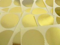 Minilabel Mini Sticker Pack, 50mm Serrated Edge , Shiny , Certificate Wafer Company Seal Labels , Stickers For Embossing , Legal & Awards