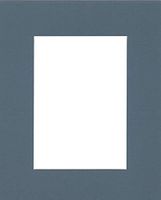 Pack of (2) 16x20 Acid Free White Core Picture Mats Cut for 11x14 Pictures in Slate Blue