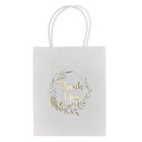 24 Pack Medium Kraft Thank You Gift Bag, Gift Bags with Handle, Kraft Paper Bag, Wedding Welcome Bags, White Bags with Handle, Gift Bags Wedding, White Gift Bag, Wedding Favor Gift Bags