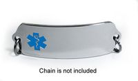 Custom Engraved Medical ID Alert Plate with Embossed Emblem. Style: Classic Wide, Premium Series.