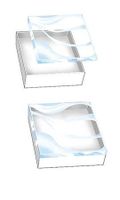 888 Display - 100 Boxes 3 1/2" x 3 1/2" x 1" of White Vu-top Cotton-Filled Box with White Embossed Bottom