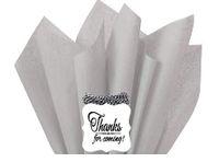 Grey 100ct Bulk Gift Wrap Party Favor Packaging & Flower Decoration Crafting Tissues with 12ct Decorative Gift Tags