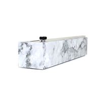 ChicWrap Marble Refillable Plastic Wrap Dispenser with 250' of Professional BPA Free Plastic Wrap - Reusable Dispenser with Slide Cutter
