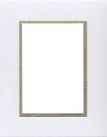 24x36 Double Acid Free White Core Picture Mats Cut for 20x30 Pictures in White and Gold