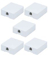 FYL 5x 1 port 6P4C RJ12 Phone/Telephone Line Cable Wall Surface Mount Box Adhesive