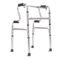 Medical Walker, Elderly Walker One-Button Folding 2 Wheel Walker Aluminum Alloy Height Six-Position Adjustable, Suitable for Hospital Nursing Homes and Households,A
