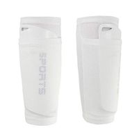AiLike Nylon Pocket Shin Guard Sleeves Calf Compression Socks for Soccer Football Sports (White, Teens)