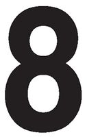Labelmaster NUMERAL8W"Numeral 8" Labels, 2", White Vinyl (Pack of 50)