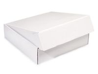 Decorative Shipping Boxes - White Gourmet Shipping Boxes 12x12x3" Auto Lock Boxes - (2 Packs; 6 Boxes Per Pack) - WRAPS-54WH