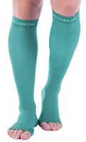 Doc Miller Open Toe Compression Stockings - 1 Pair 20-30 mmHg Strong Graduated Support for Circulation Surgery Recovery Varicose Veins Lymphedema (Teal, 3XL Tall)