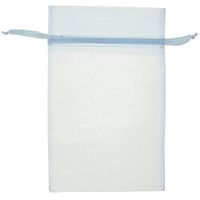 Organza Drawstring Pouch Light Blue 5 1/2 x 9 Pack of 10