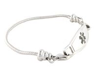 N Style ID Women's Beaded Pan-Dorra Style PRE-Engraved"Type 2 Diabetes" Medical Id Bracelet - Black 7.75