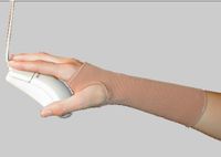 Alpha Medical Compression Support Wrist and Hand Brace, 4-Way Stretch (Medium, Beige)