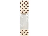 Designer Window 1.85 Mil Bags - Cream & Chocolate Dots Designer Cello Bags 2x1-7/8x9-1/2" 1.85 mil (2 Packs; 100 Bags Per Pack) - WRAPS-DLN1DOTCC