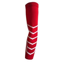 1 PC Breathable Arm Sleeves Sun UV Protective Compression Basketball Arm Warmers Cycling Running Arm Guard Armband,Red,M