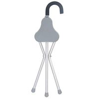 Three-Legged Walking Aid Crutches Aluminum Folding Belt Sitting Anti-Slip Telescopic Adjustable Old Cane MUMUJIN