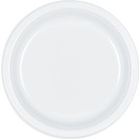 Bulk Round Plastic Plates | 50ct (10.25 inch, White)
