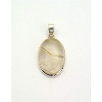 Sterling Silver Golden Rutile Quartz Pendant Jewellery No.3192
