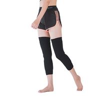 1Pair Black Unisex Knee Brace Long Double Thickening Plus Velvet Warm Knee Pad Leg Sleeve for Cycling Climbing Yoga and Other Outside Sport Winter Warm Knee Protector for The Old People