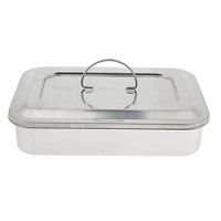 Flameer Surgical Instrument Box W/Lid, Made of Durable Stainless Steel, Perfect for medical use, tattoo, piercing, manicure. etc - 304 9Inch