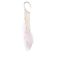 Tanwpn Single Leaf diamond Earring Alloy Tassel Drop Earrings for Women Fashion Jewelry, Idea Gift for Mom, Friend and Sister (White)