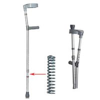XIHAA Fold Forearm Crutches, Help Walk Protect Aluminum Alloy Lightweight Height Adjustable with Shock Absorption Fracture Rehabilitation Anti-Skid Gray(1Pcs)