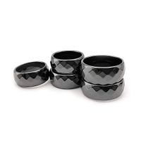 Morchic Magnetic Hematite Multi-Faceted Rings for Women Men, Therapy Arthritis Anxiety Pain Relief, Balance Root Chakra 10mm (Pack of 5 Pcs Mixed Size)