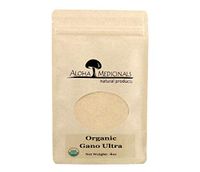Aloha Medicinals – Gano Ultra - Certified Organic Mushrooms – Red Reishi, Ganoderma Lucidum, Applanatum, Tsugae – Health Supplement – Supports Immune System – Anti-Inflammatory – 4oz Bag (Powder)