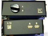 NEW 2- WAY KEYBOARD MOUSE USB PORT A B SWITCH BOX HUB mac pc hub black w/ gold