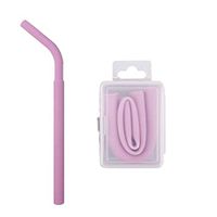 1PC Reusable Silicone Straws Flexible Straws Food Grade Silicone Drinking Bent Straws with Case Fits 20oz or 30 oz Tumbler - Portable Washable (F)