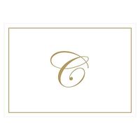 Caspari Gold Embossed Initials Boxed Note Cards in Letter C, 16 Cards & Envelopes