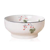 Bowl Ceramic Instant Noodle Bowl Ramen Bowl Soup Bowl Household Bowl Pickled Fish Bowl Salad Bowl White Bowl Gift) Household tableware, retro bowl