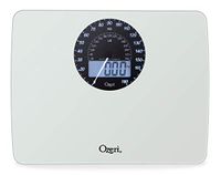 Ozeri Rev Digital Bathroom Scale with Electro-Mechanical Weight Dial, White