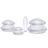 Cupping Therapy Sets - Silicone Vacuum Suction Cupping Cups for Anti Cellulite Cupping - Soft Massage Cups for Muscle and Joint Pain Cellulite & More(Clear, 4)