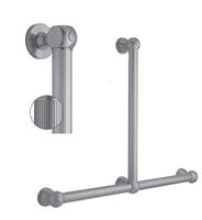 Jaclo T71-32H-32W-PCU Reeded Transitional Grab Bar, 32 x 32", Polished Copper