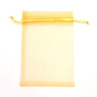 ATCG 100pcs 2x2.7 Inches Mini Organza Bags with Drawstring for Rings, Little Earrings, Jewelry Pieces, Wedding Favors Party Fovours Small Organza Pouches (Gold)
